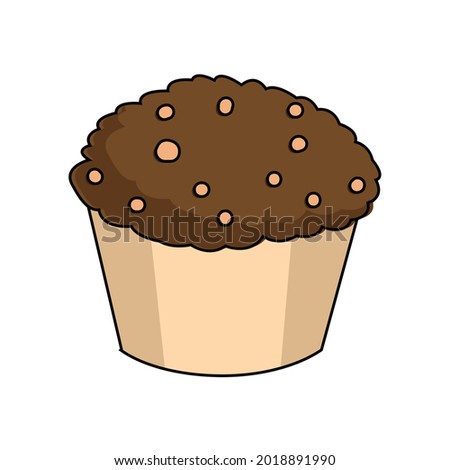Isolated muffin with chocolate chips Vector illustration