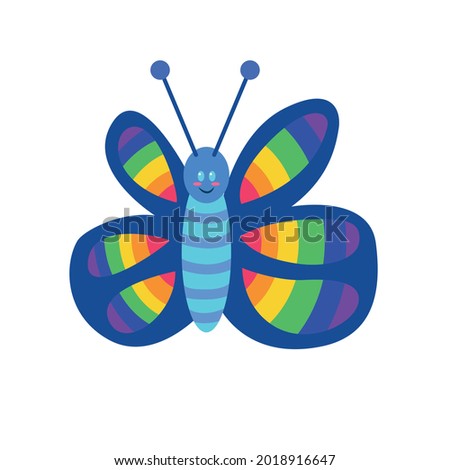 Isolated butterfly insect icon with lgbt colors Vector