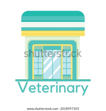 Isolated flat veterinary shop ICON