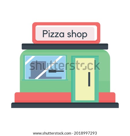 Isolated flat pizza shop icon