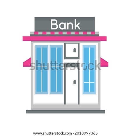 Isolated flat bank building icon