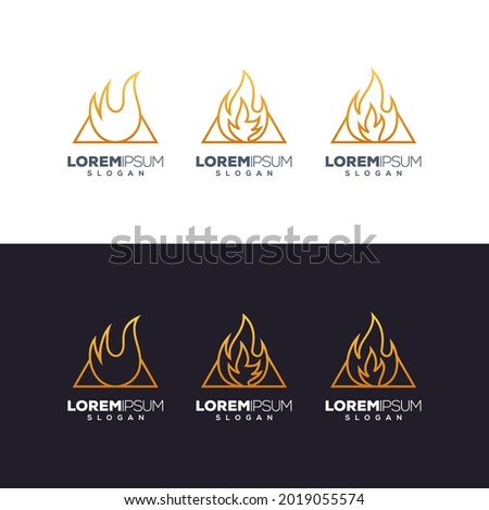 fire creative set logo design