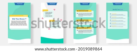 Social media faq, question, answer stories banner layout template with geometric shape background and bubble message design element in green white color. Vector illustration Royalty-Free Stock Photo #2019089864