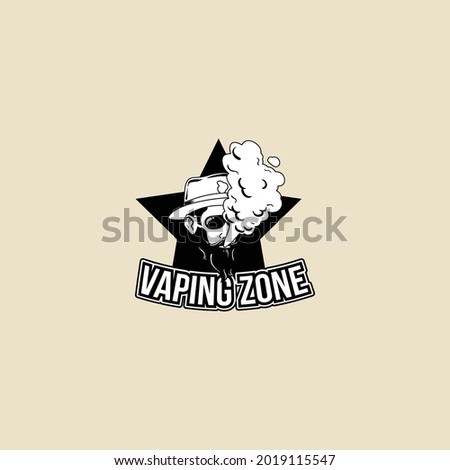 vaping black and white vector vintage retro
