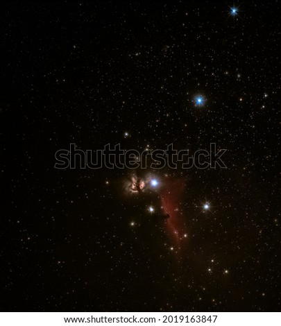 Flame and Horsehead Nebula in Orion Constellation