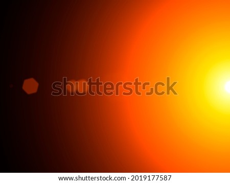 Optical lens flare on black background