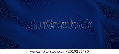Premium background design with diagonal dark blue line pattern. Vector horizontal template for digital lux business banner, contemporary formal invitation, luxury voucher, prestigious gift certificate Royalty-Free Stock Photo #2019238490