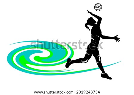 Abstract volleyball sport graphic in vector quality.