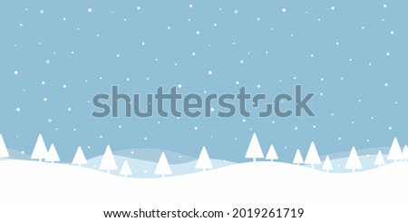 Snow landscape vector illustration. Best use for holiday or winter theme design. Royalty-Free Stock Photo #2019261719
