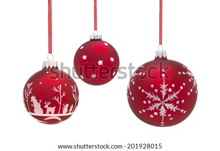 Christmas Baubles with a white background Royalty-Free Stock Photo #201928015