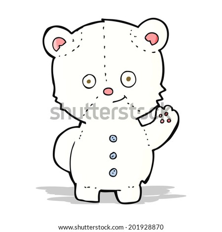cartoon waving polar bear cub