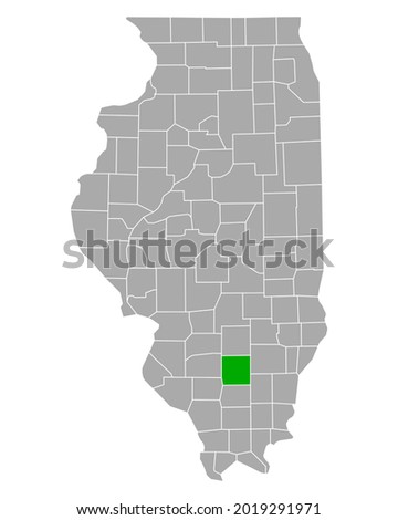 Map of Jefferson in Illinois on white