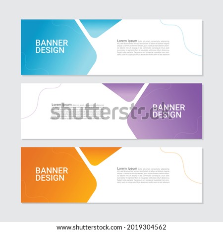 Set of abstract design banners template vector illustration
