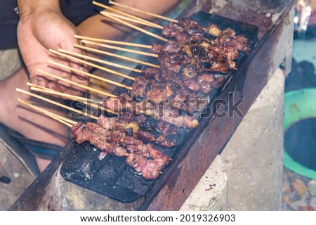 Goat satay is a typical Indonesian food with high taste, Javanese, Indonesian satay dishes