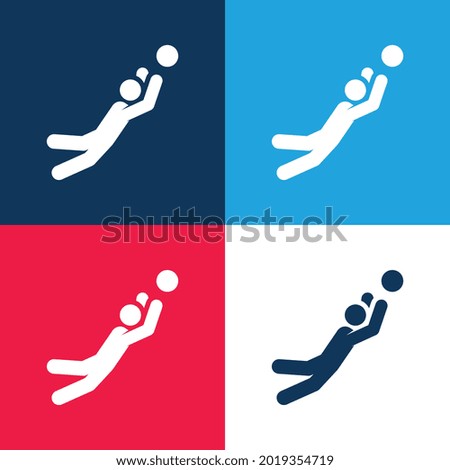Ball Games blue and red four color minimal icon set