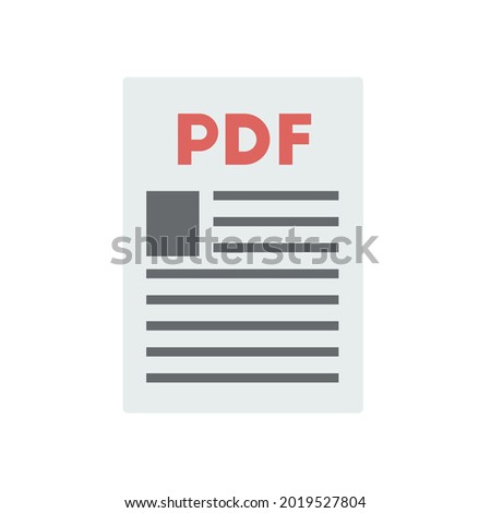 Flat design style. vector pdf icon illustration isolated on white, pdf icon.