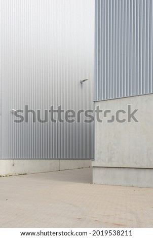 abstract architecture photo of two warehouses 