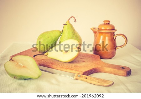 vintage photo of pears still life