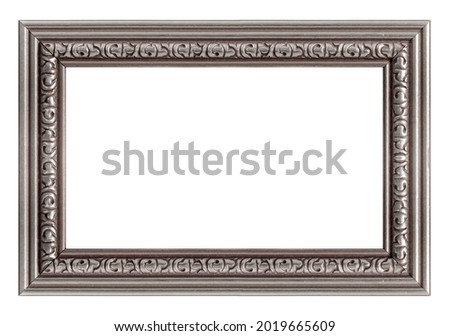Silver frame for paintings, mirrors or photo isolated on white background. Design element with clipping mask