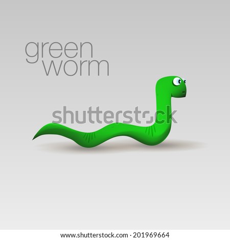 Green Worm Isolated