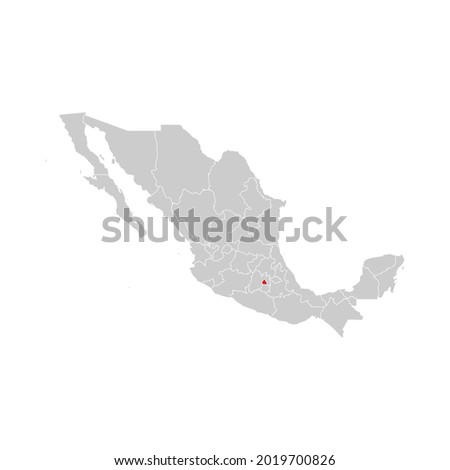 Location of Distrito Federal in Mexico Map Vector
