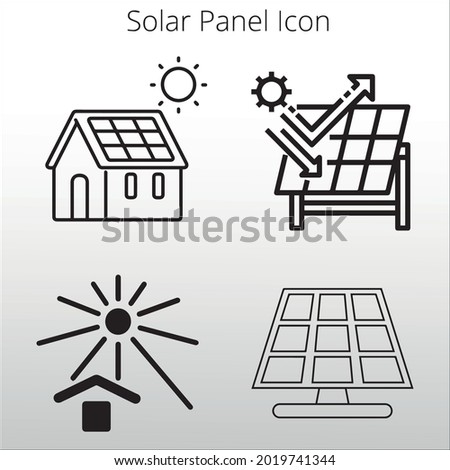 set of solar panel icon line isolated or logo isolated sign symbol vector, outline and stroke style Collection of high-quality color style vector illustration,