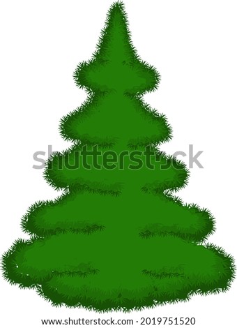 Christmas tree. A Christmas tree isolated on a white background. Flat cartoon style vector illustration.
