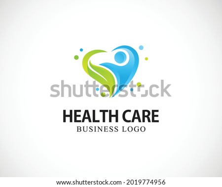 health care logo creative heart people concept
