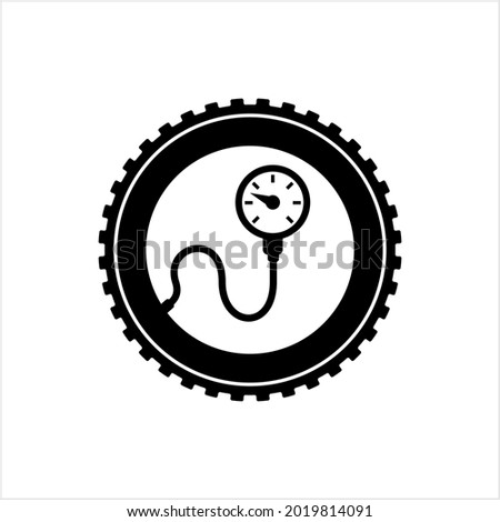 Tyre (Tire) Pressure Gauge Icon Design Vector Art Illustration