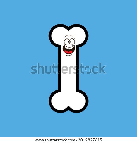 Bone Cartoon Character Graphic Vector Illustration with cheerful face