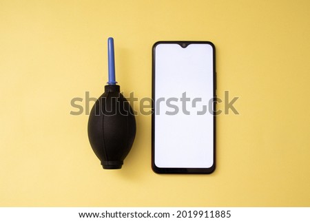 phone and cleaner with top view