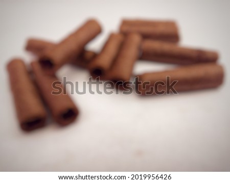 defocused of spilled chocolate snacks