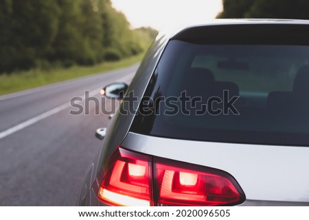 Vinyl car sticker mock up, rear window mockup Royalty-Free Stock Photo #2020096505