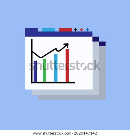 image of profit graph on a white background, vector illustration
