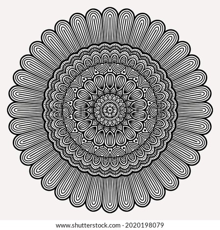 Circular vector black and white pattern