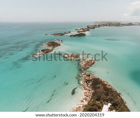 aerial view of islands in Bermuda