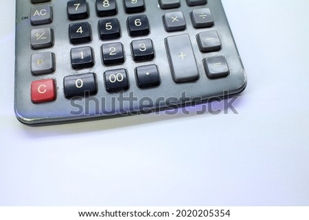 Image material of calculator that drives the economy