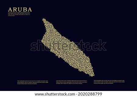 Aruba Map - World Map International vector template with Gold grid on dark background for banner, website, infographic, education - Vector illustration eps 10