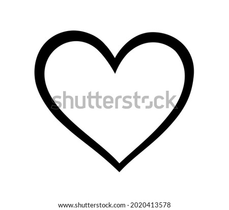 Vector black heart silhouette outline drawing.Love symbol.Valentine's day decoration stencil shape element.Birthday,wedding icon.Sign of friendship.Health care illustration.Clip art.Tattoo.Plotter cut