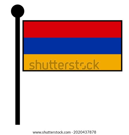Armenia flag icon symbol illustration on white background.