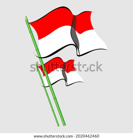 simple design illustration of indonesian independence anniversary flag