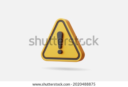 Realistic yellow triangle warning sign vector illustration. Royalty-Free Stock Photo #2020488875