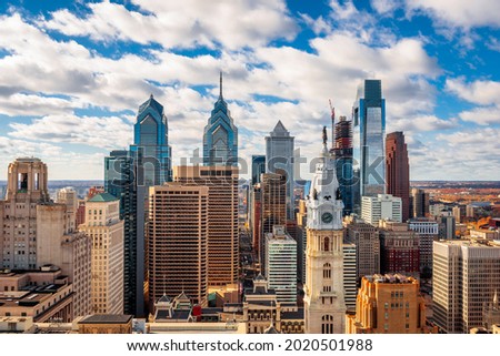 Philadelphia, Pennsylvania, USA downtown city skyline.