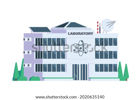 Vector icon set or infographic elements representing low poly lab buildings for city illustration