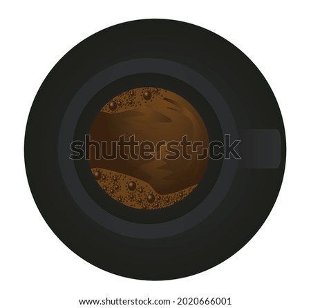 Coffee cup. top view. vector illustration