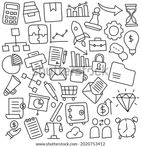 Hand Drawn Set of Business Icon