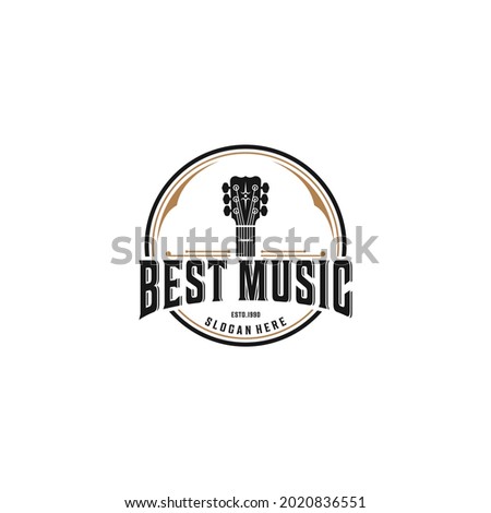 logo for the best music in vintage style and using white background