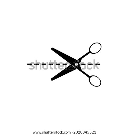 cut line of scissor icon. isolated on white background. vector illustration.