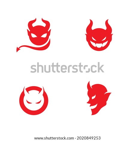 Red devil logo  vector icon template Royalty-Free Stock Photo #2020849253