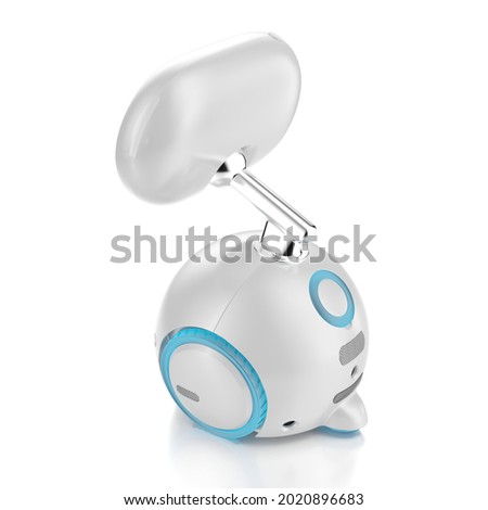 Robot with smart screen. Household Assistant. 3d illustration